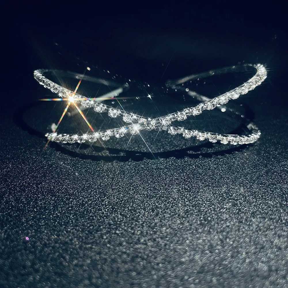 Fashion Bridal Hairband Rhinestone Headband Bride Wedding Hair cessories Women Crystal Hair Bands Cross Headpiece Jewelry L250928IPBF