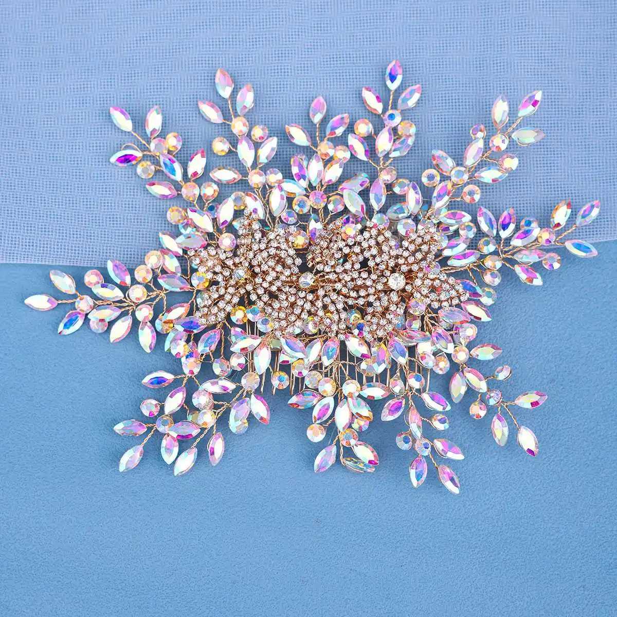 Fashion Bridal Headpiece with Comb Woman Headdress Shiny Rhinestone Pageant Hair Ornament Bride Wedding Hair cessories L2509286BDW