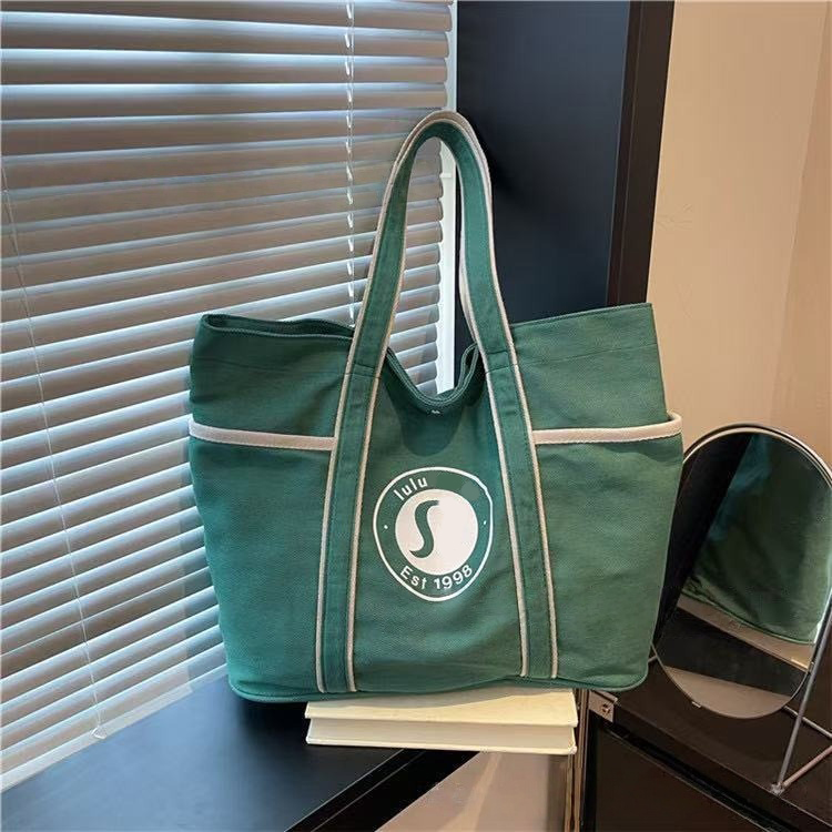 Designer Yoga Canvas Minimalist Daily Casual Commuting Shoulder Bag Shopping Tote