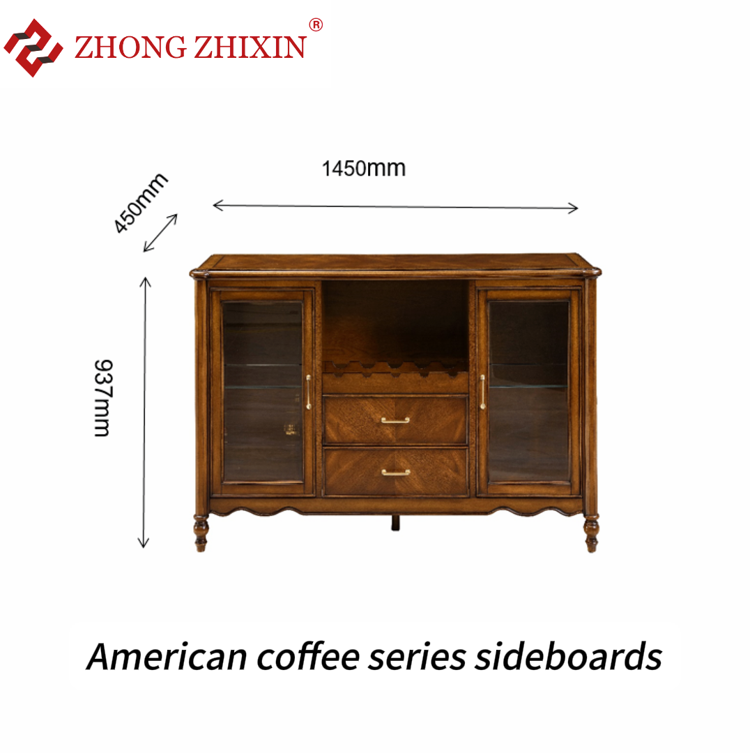 Zhongzhixin Designer Solid Wood tea table Luxury American Dining Table Set, Rectangular Coffee Table for Dining Room, Dark Brown