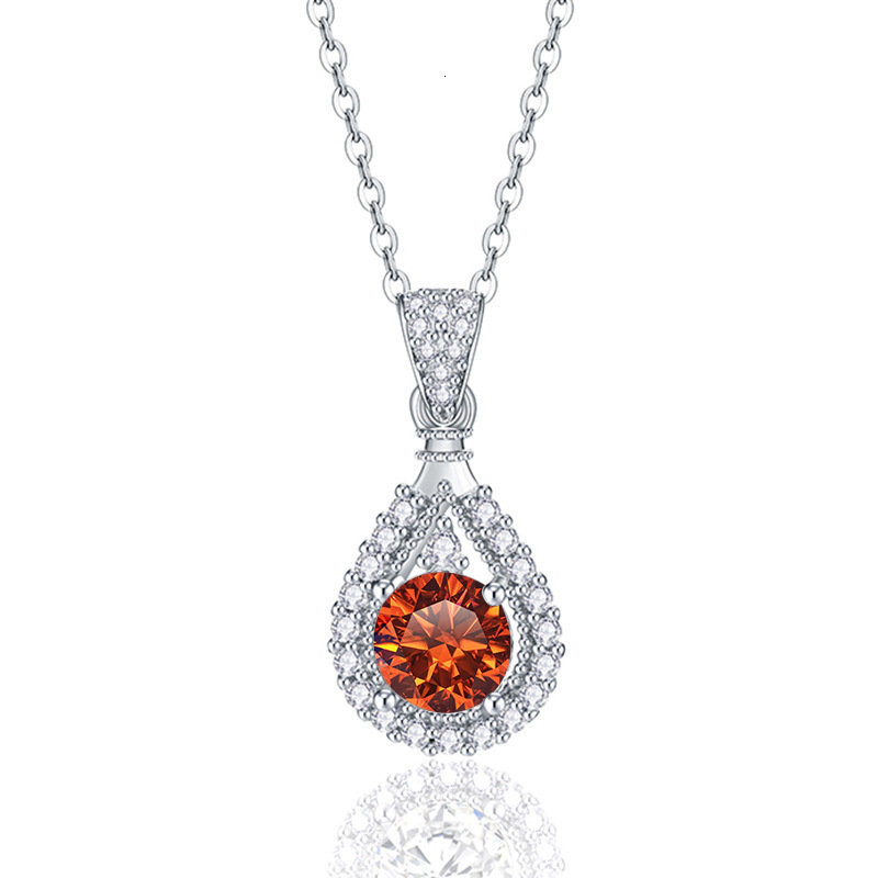 Moissanite necklace designer necklace for women Water Drop Shape Moissanite Necklace 1 CT Colorful Moissanite Necklace Collarbone Chain