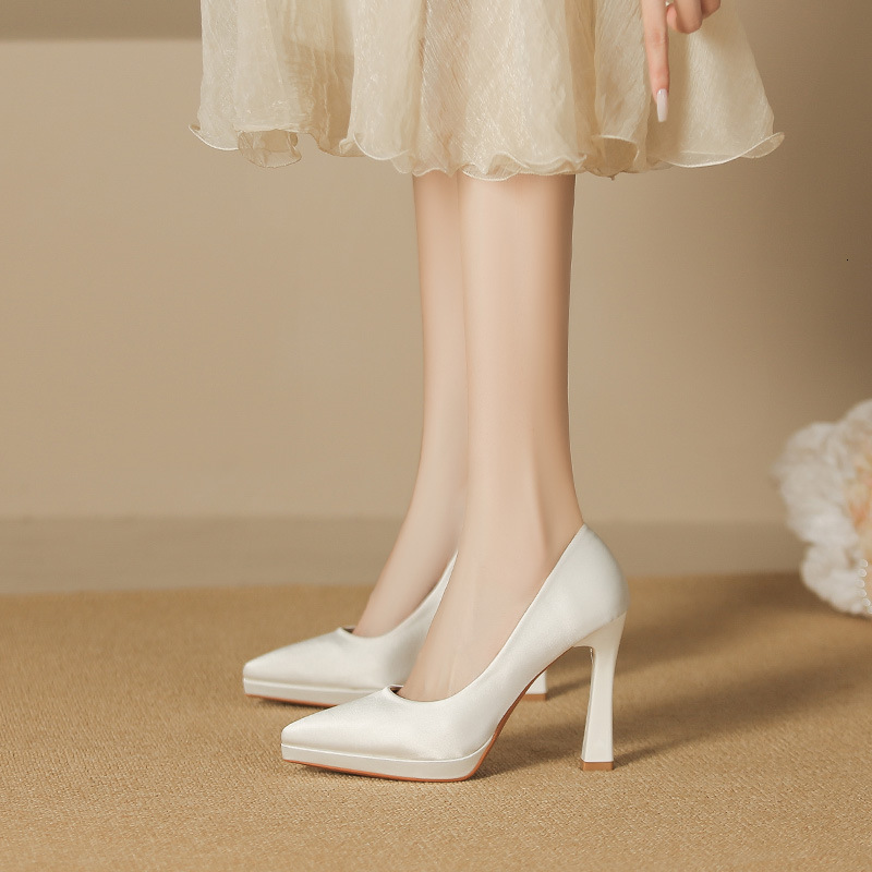 Ladies High Heels Platform Pumps Women Shoes Party Wedding Bride Block Heel Shoes Gold White Red Black Blue Heels Woman 210310