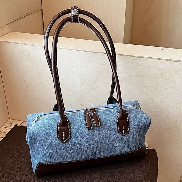 Denim for Designer Bags Women 2025 Autumn Winter New High-end Handbag Baguette Large Capacity Shoulder Underarm Bag