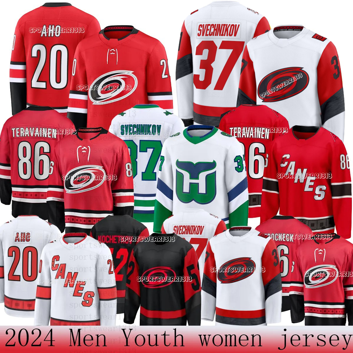 Carolinacity Hurricanes Jersey #88 Martin Necas Jersey #20 Sebastian Aho Jersey Andrei Svechnikov #7 Dmitry Orlov Martinook Shayne Hockey Jersey