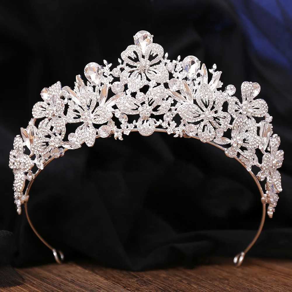 New Exquisite Butterfly Floral AB Color Crystal Crown Rhinestone Princess Pageant Diadem Wedding Hair cessories Tiaras Jewelry L2509282NKK