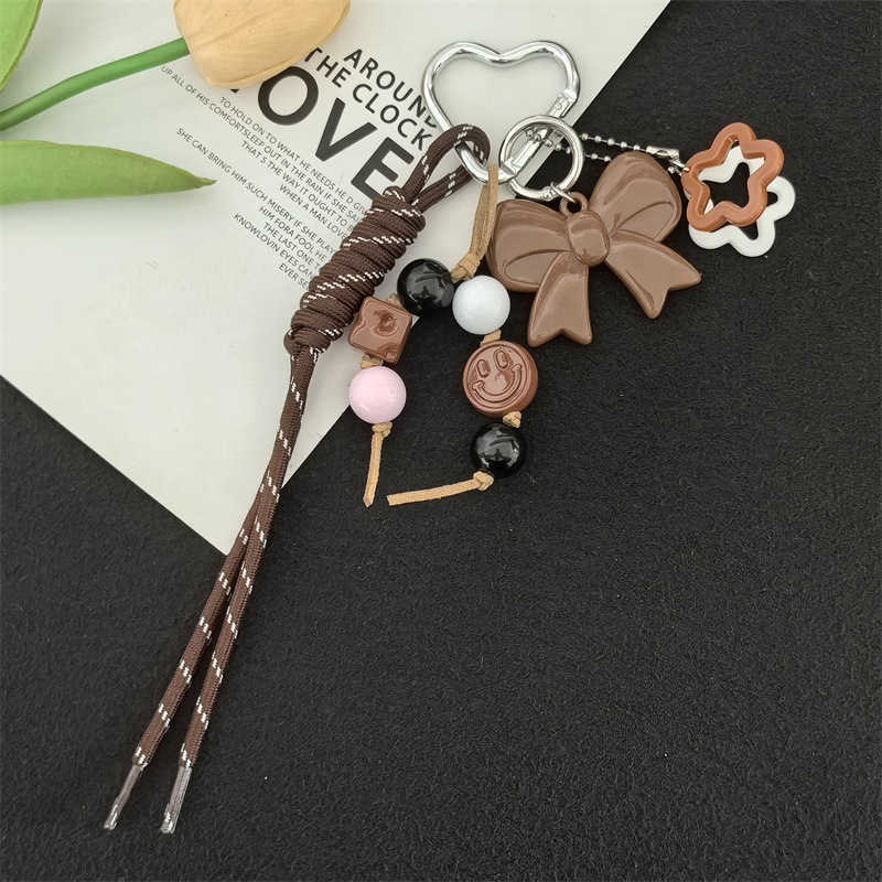 Creative Niche Bowknot Accessories Handmade Woven Keychain Bag Pendant H250928