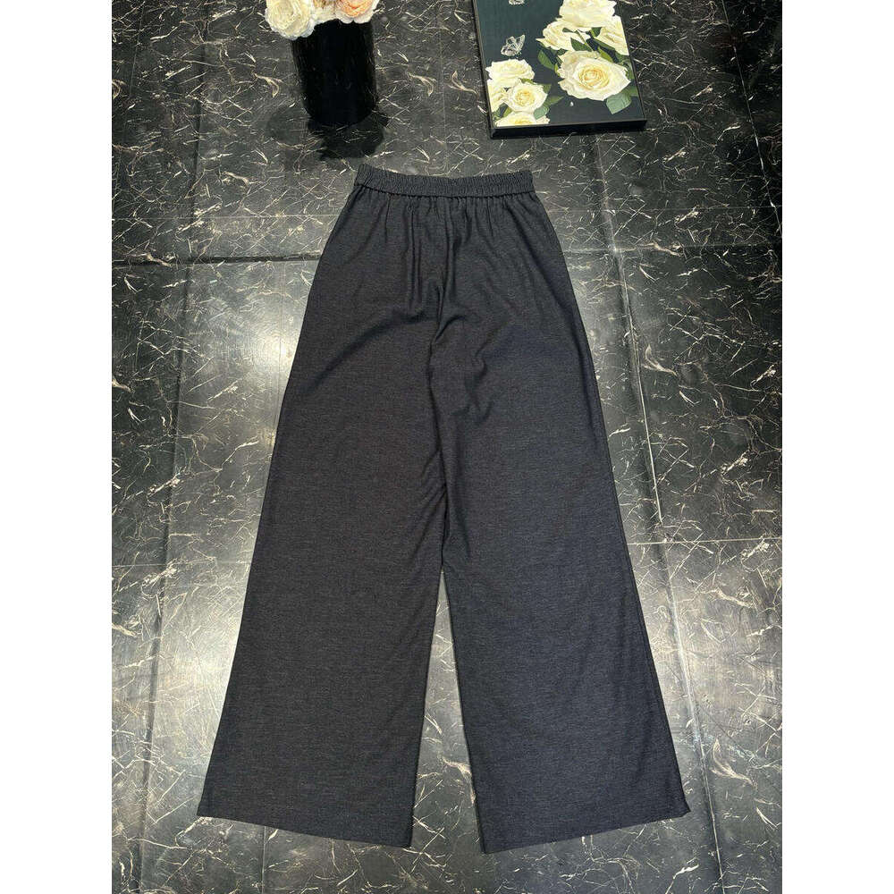 women high waisted wide leg elastic waist flowy dress pants blended fabric business casual loose trousers Office work Daily wear Z260314