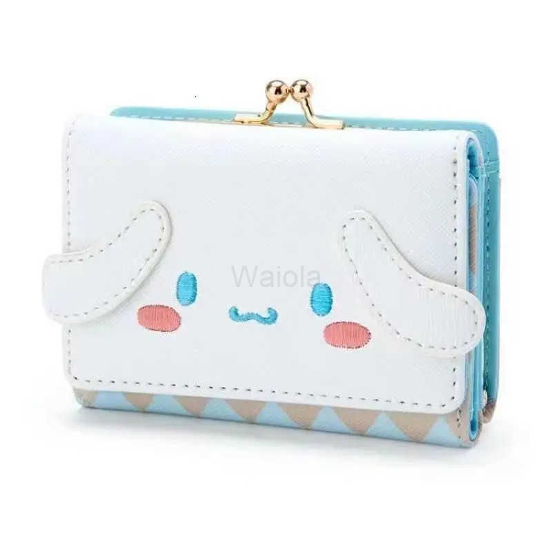Sanrio Hello Kitty Wallet Casual Fashion Pu Leather Coin Purse Kuromi My Melody Cinnamoroll Bag Cute Folding Card Bags Gift L250929