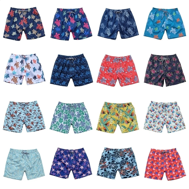 High Quality Turtle Swimming Shorts Mens Beach Swim Trunks With Triangular Inner Stretch Quick Drying Bermuda Boardshort 240410