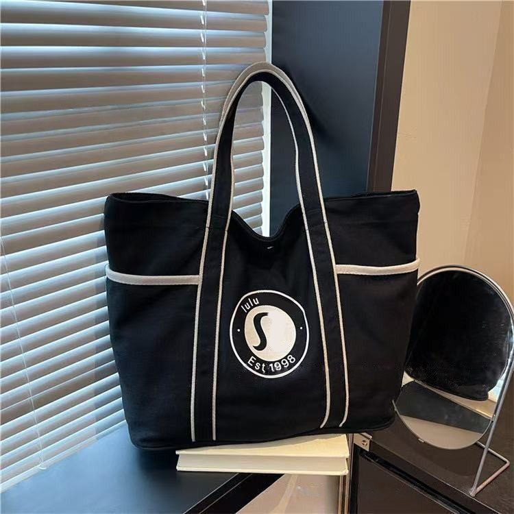 Designer Yoga Canvas Minimalist Daily Casual Commuting Shoulder Bag Shopping Tote