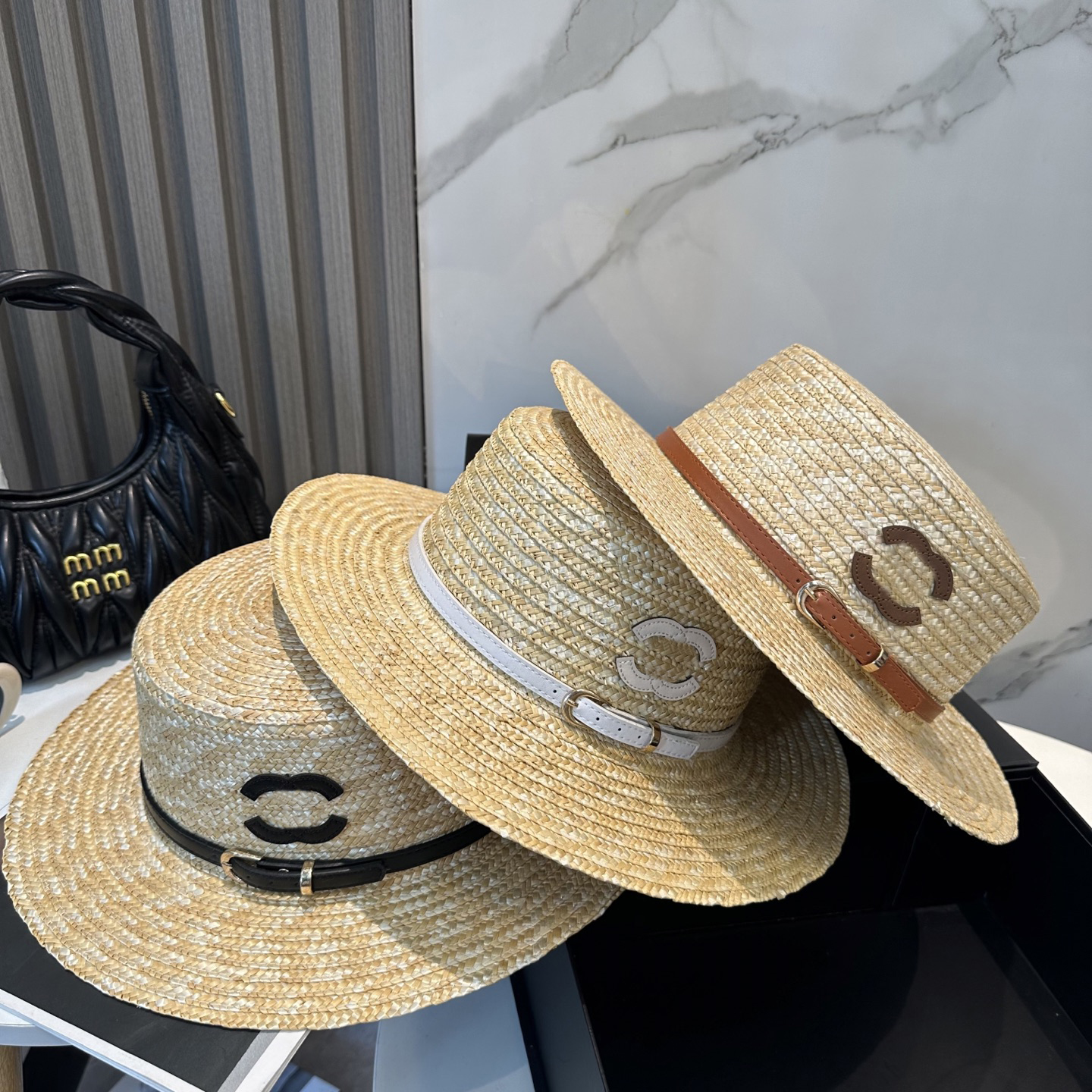 Cowboy Bucket Hat Wave Casual Unisex Caps Women Designer Hats for Street Denim Print Fitted Cap Flat Top Belt Buckle Straw Casual Sun Hat