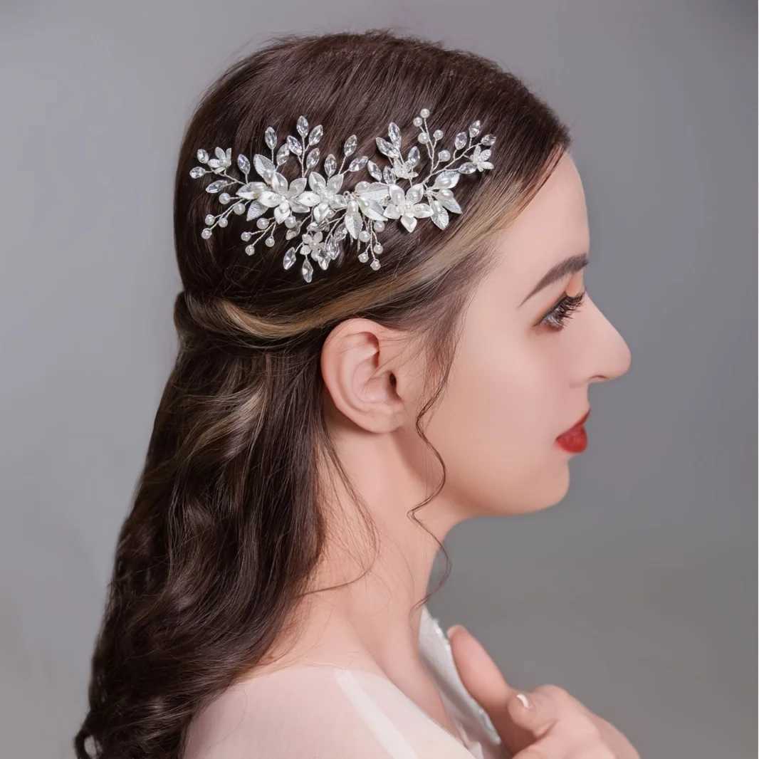 1pc Rhinestone Hair Comb Elegant updo Wedding Party Secure Hold with Smooth Surfe Womens Bridal Hairstyle cessory L250928UZ3S