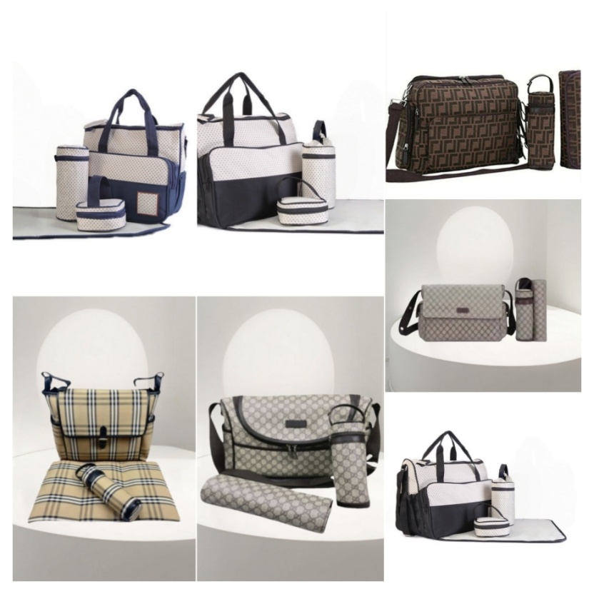 Diaper Black Baby Bag High Qualty Designer Kids Nappy Change Pram Large Nylon Gray Pink Brown Luxury Mommy Backpack Z03