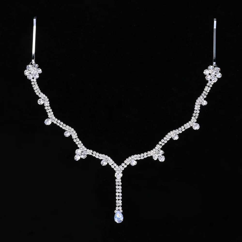 Stonefans Bling Indian Pendant Forehead Chain Jewelry Tiara Headpiece Bridal Head Hair Wedding Crystal Headwear cessories Gift L250928RDUW