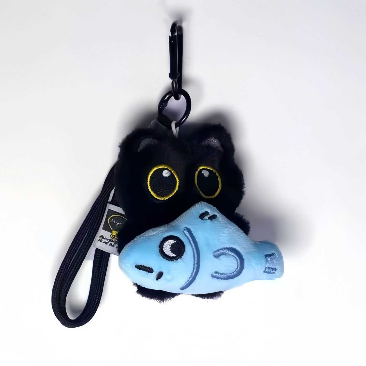 New Sweet Cool Strawberry Little Black Cat Pendant Cute Plush Doll Keychain Plush Toy Pendant Student Backpack Decoration H250928