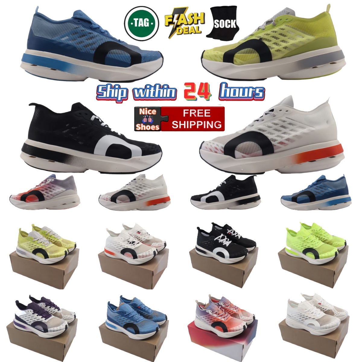 New men designer shoes outdoor sneakers Cloudboom Strike Limelight shoes men's running shoes Breathable net shoes men's and women's sneakers size 36-45