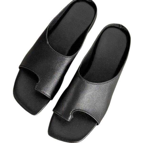 Cowhide Version Niche Toe-Post One-Strap for Women Outdoor Wear 2025 New Fashion Flat Sandals