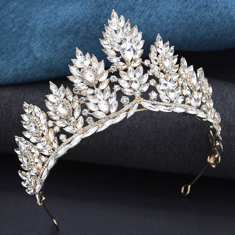 Baroque Yellow Crystal Tiaras for Women Bride Diadem Wedding Crown Bridal Hair Jewelry Party Dress Head cessories L250928C2OL
