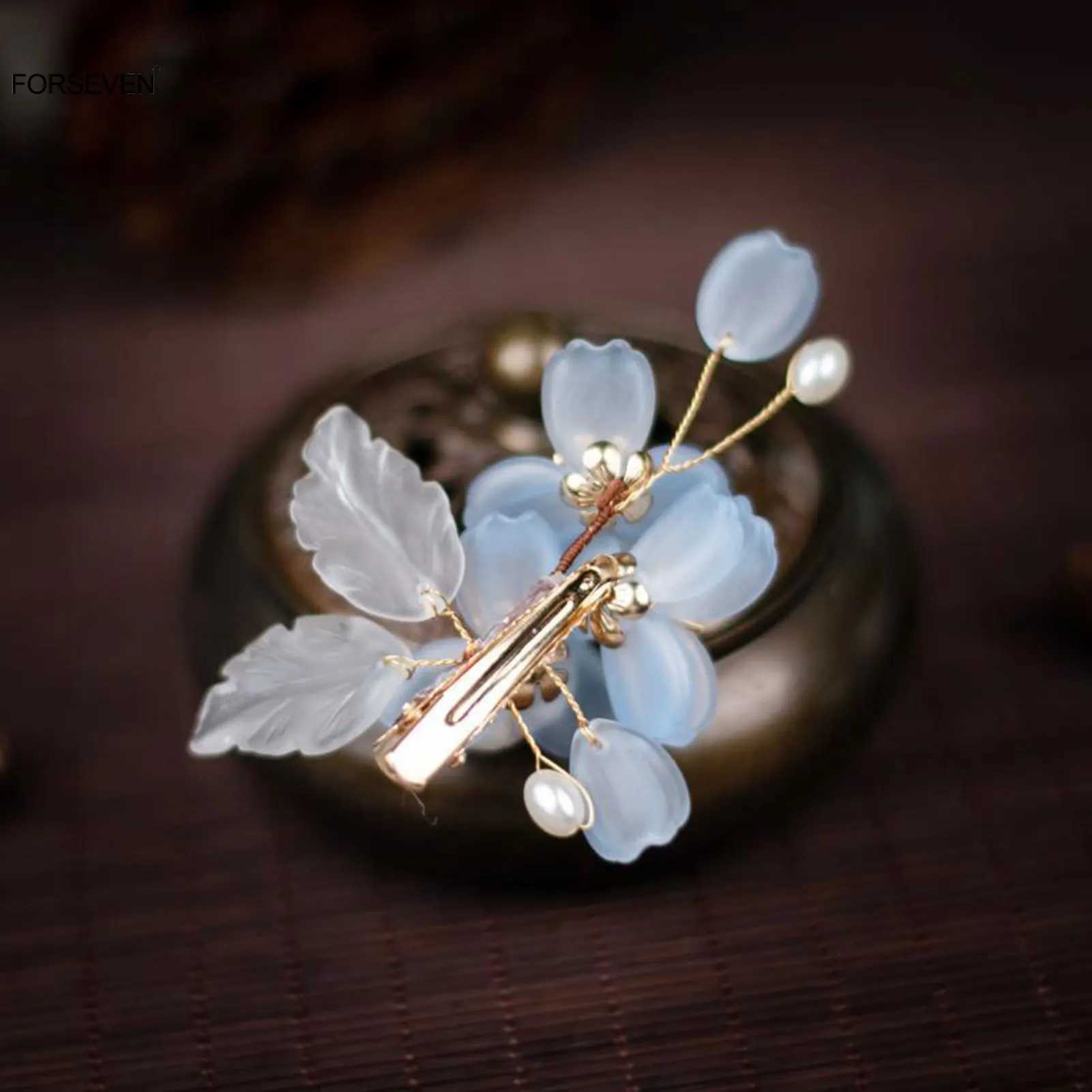 Retro Fashion Flower Hairpins and Side Clips for Women Girls Chinese Hanfu Dress Hair Jewelry cessories Pearls Headpieces L250928NLLO