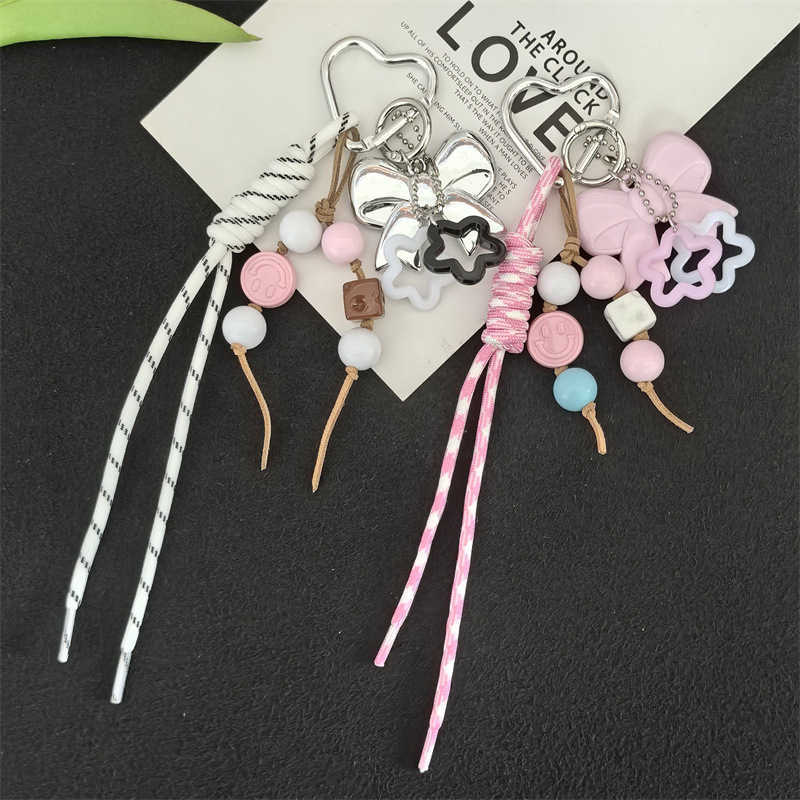 Creative Niche Bowknot Accessories Handmade Woven Keychain Bag Pendant H250928