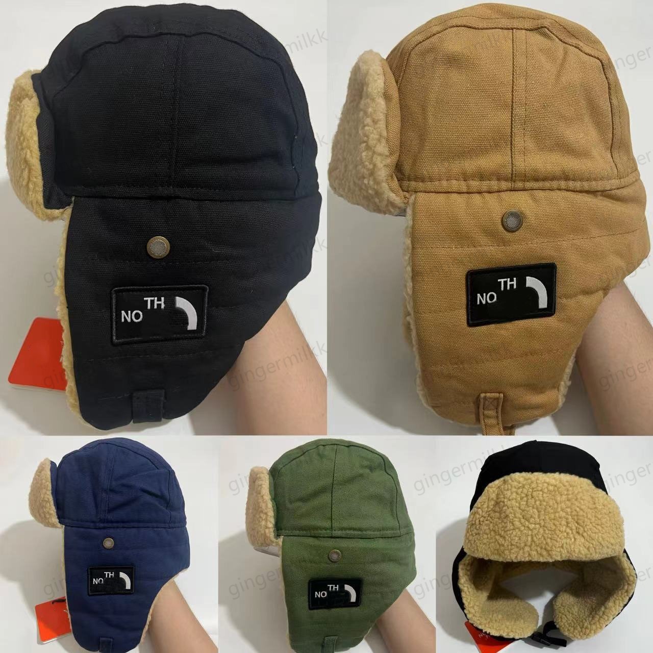 Men's Trapper Hat Designer Hats Cotton Rocker Fleece Foldable Ear Protection Hat Womens Biker Cap Winter Skiing Christmas Gft