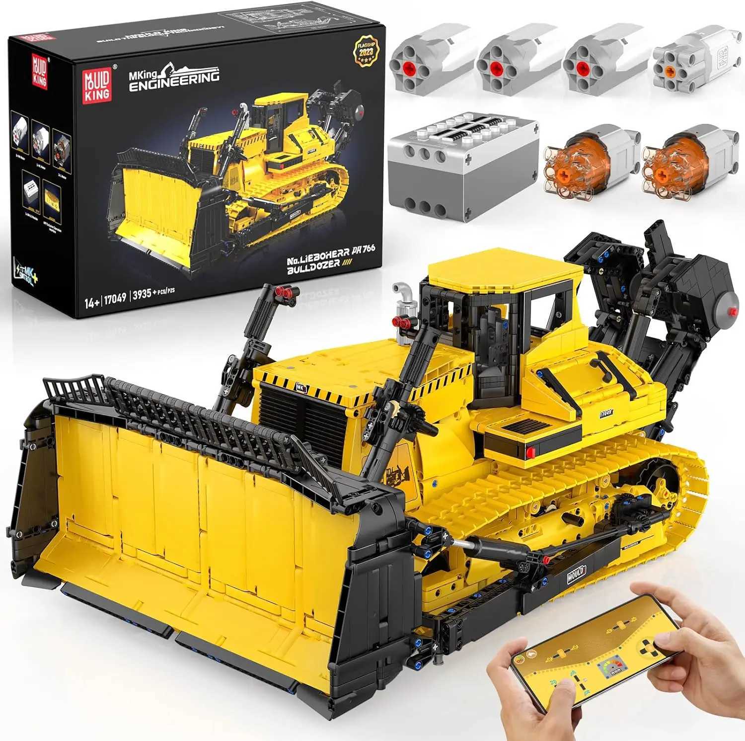 Bulldozer Building Blocks17049 APP Programmable Construction Vehicle Block SetDIY Engineering Model Gift Toy for Adult Collect C250926