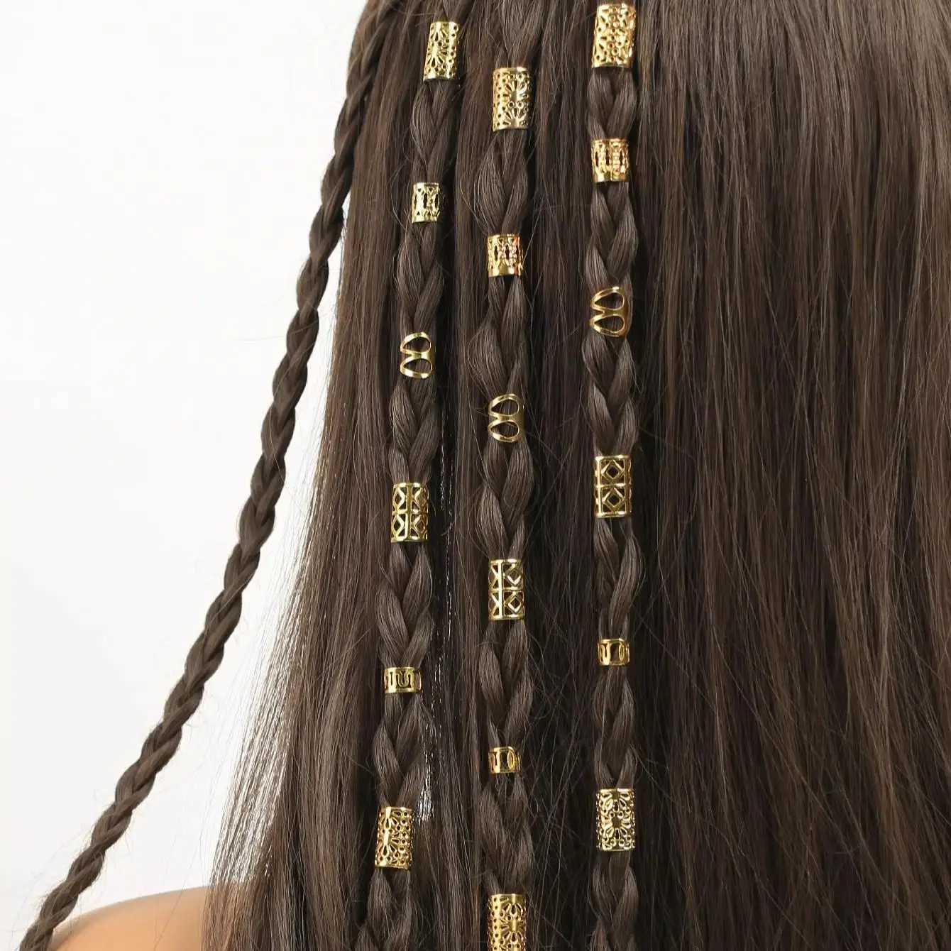 50pcsset Mixed Hair Rings Set Dreadlocks Beads Hair Braid Rings Clips Dread Locks Hair Braiding Cuffs Decorationcessories L250928PPN6
