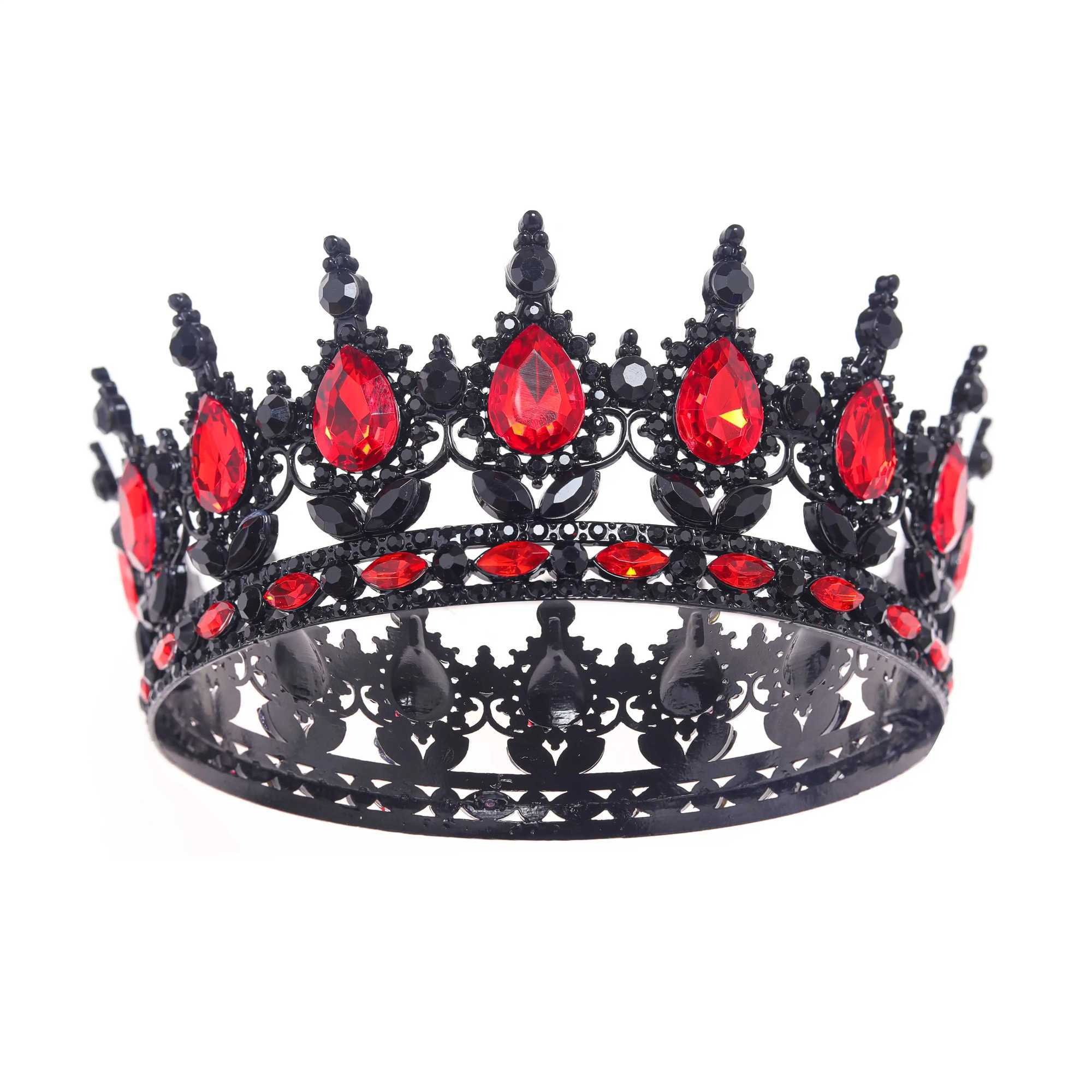 Vintage Baroque Queen King Bride Tiara Crown For Women Headdress Prom Bridal Wedding Tiaras and Crowns Hair Jewelry cessories L2509287DI3