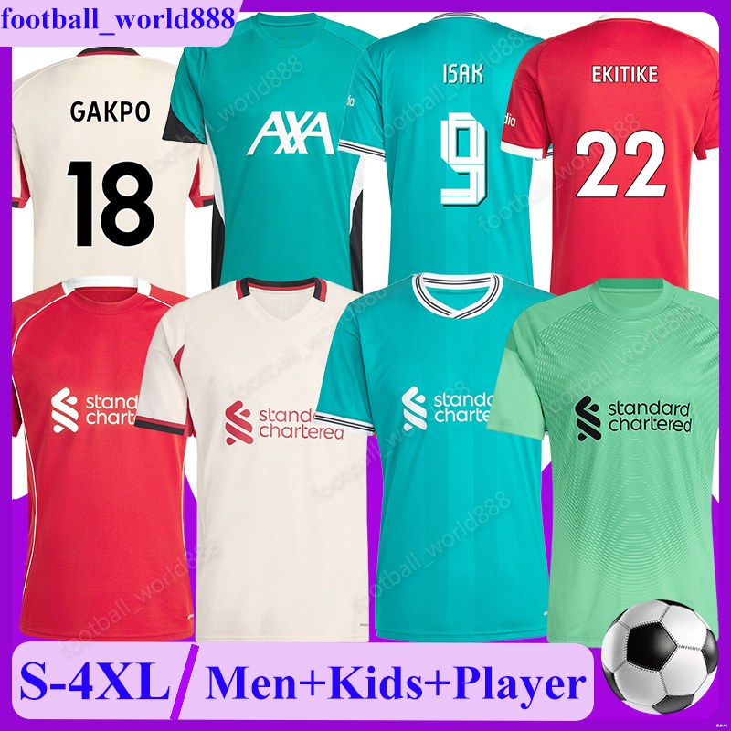 4XL liverpolls 25 26 Soccer Jerseys ISAK LWP EKITIKE GAKPO WIRTZ 2025 Football Shirt RIO SZOBOSZLAI GRAVENBERCH football kits MAC ALLISTER Men Kids Kit Socks Sets