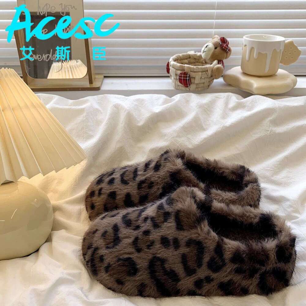 2024 Soft Thick Women's Elegant Gentlewoman Non-Tiring Warm Platform Sole Internet Celebrity New Casual Cotton Slippers