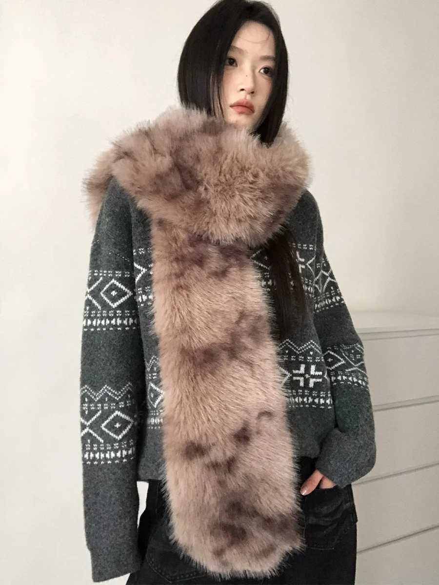 Retro Faux Mink Fashionable Warm Scarf For Women Autumn And Winter Cold Protection Neck Warmer Fluffy Collar Versatile Shawl L250928 S250929