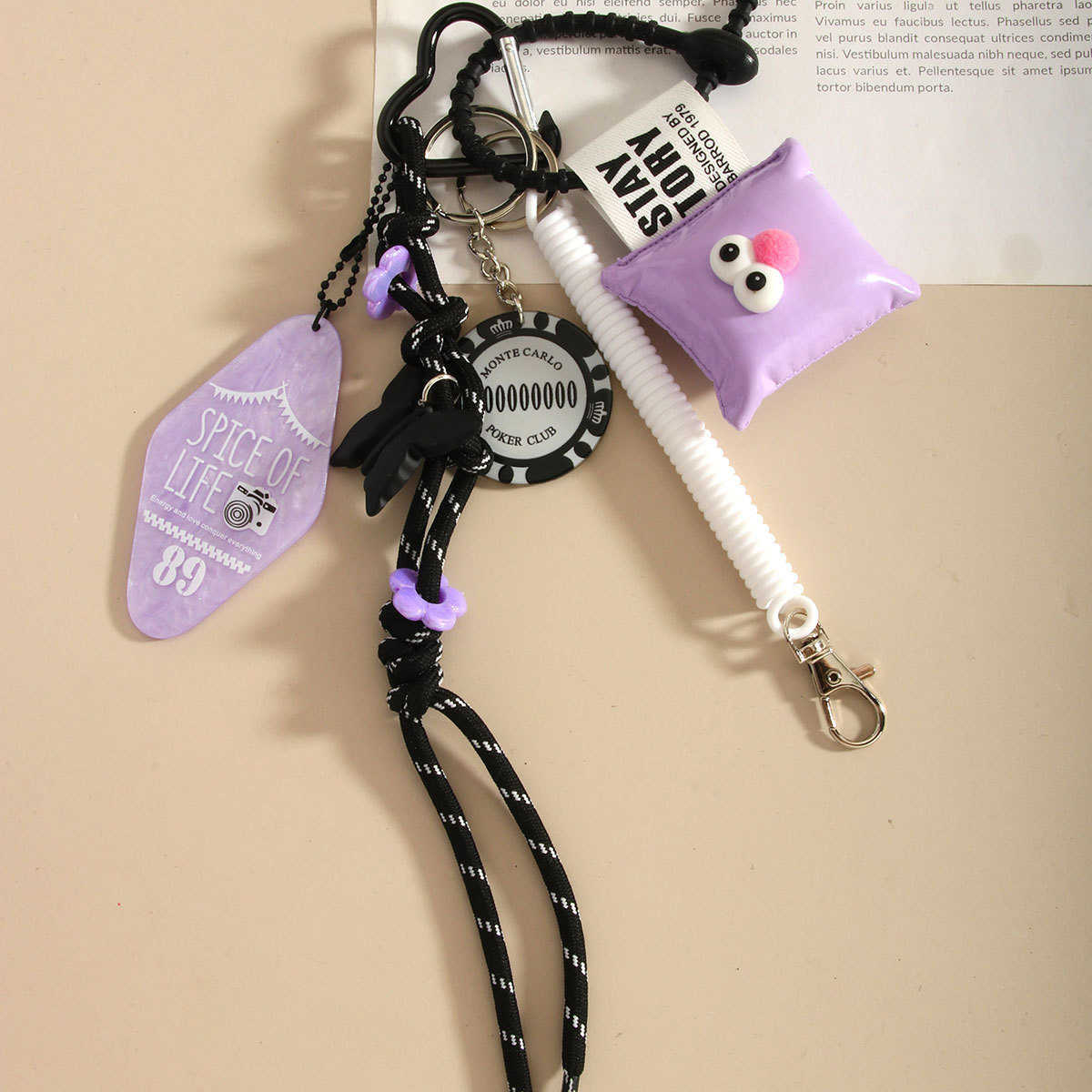 Unique Black and Purple Bag Pendant Big Eyes Cute Small Pillow Decoration Creative Chip Pendant Accessory H250928