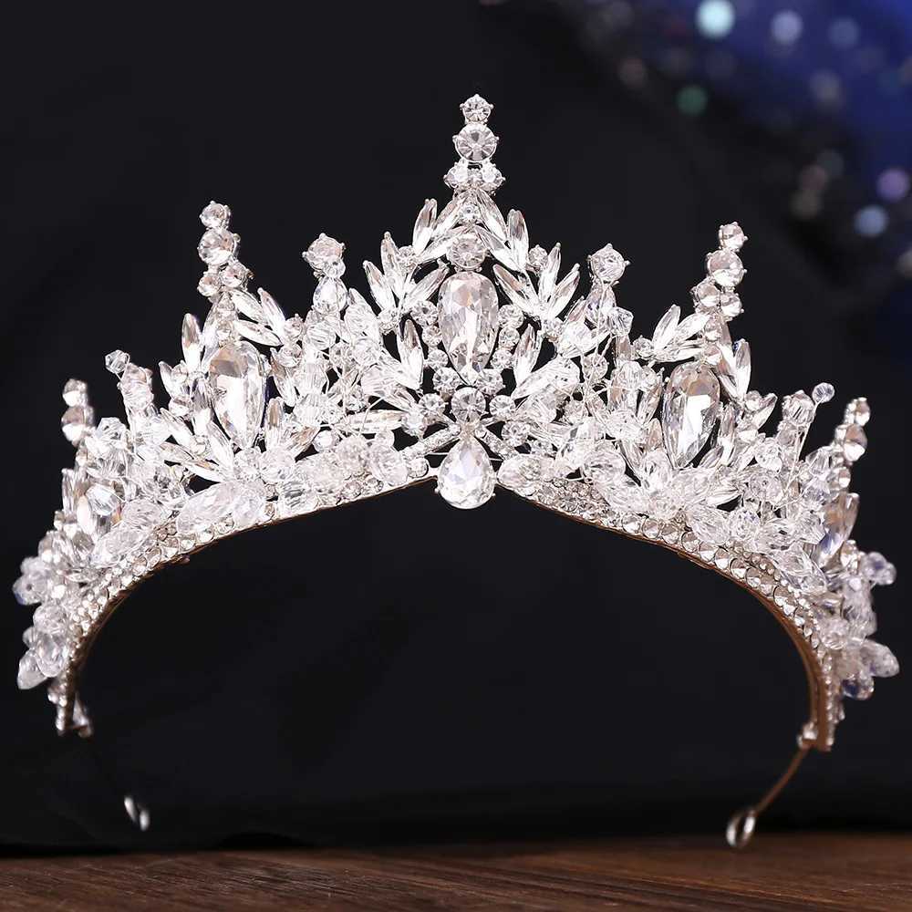 DIEZI Handmade Korean Crystal Beads Crown For Women Girls Wedding Baroque Bride Queen Bridal Tiaras Hair cessories Headbands L250928HNWQ