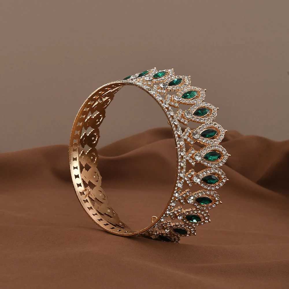 Vintage Crystal Crown Baroque Marquise Rhinestone Tiara Round Diadem Bridal Wedding Headdress Hair Jewelry cessories L250928IXAS