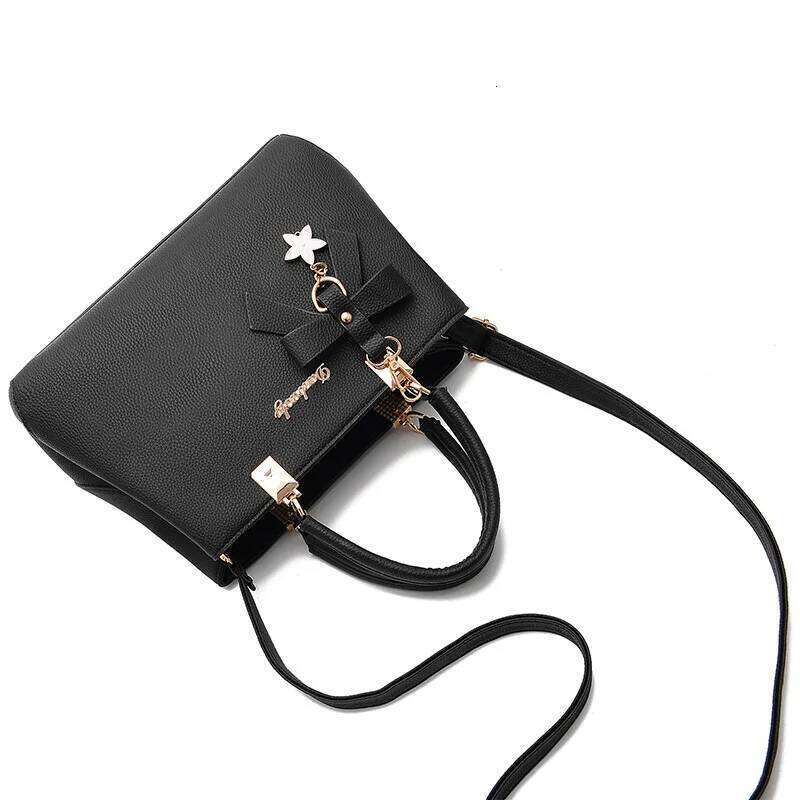 Fashion Solid Color With Bow One Shoulder Bag Portable Bandolera Casual Satchel Large Capacity Cross-Body Handbag For Women