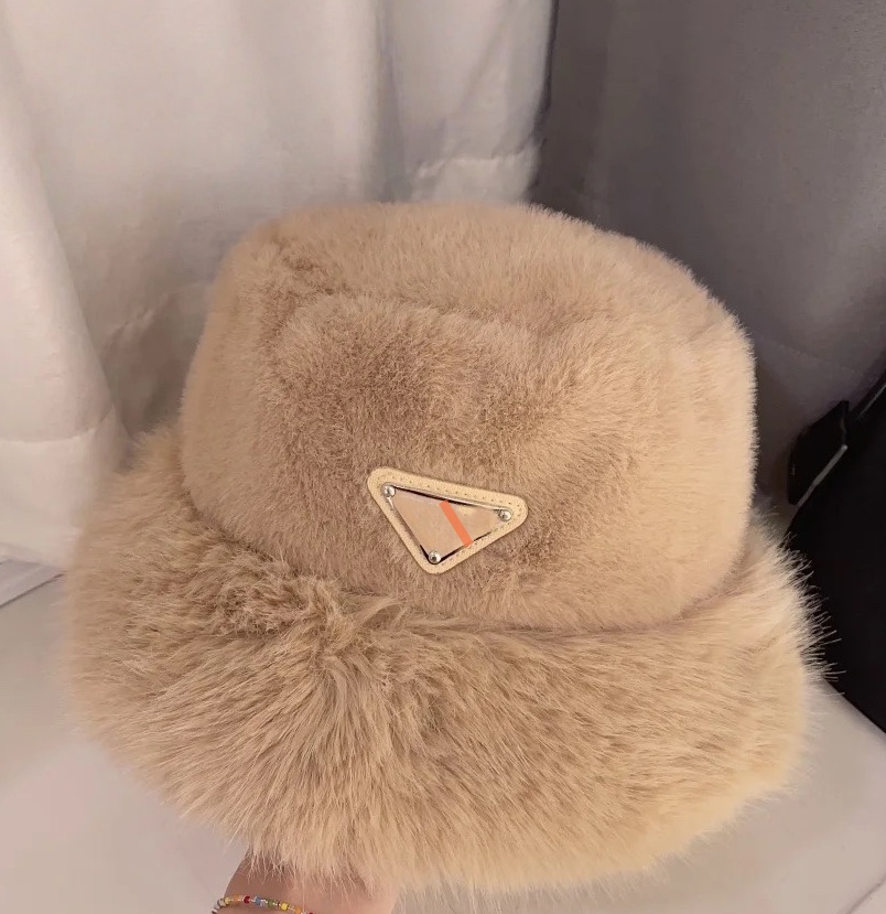 Mink hair hat brown hat knitted fisherman's hat designer hat wine red keep warm hat gold-labeled fitted caps baseball cap corduroy eras luxure hat for women