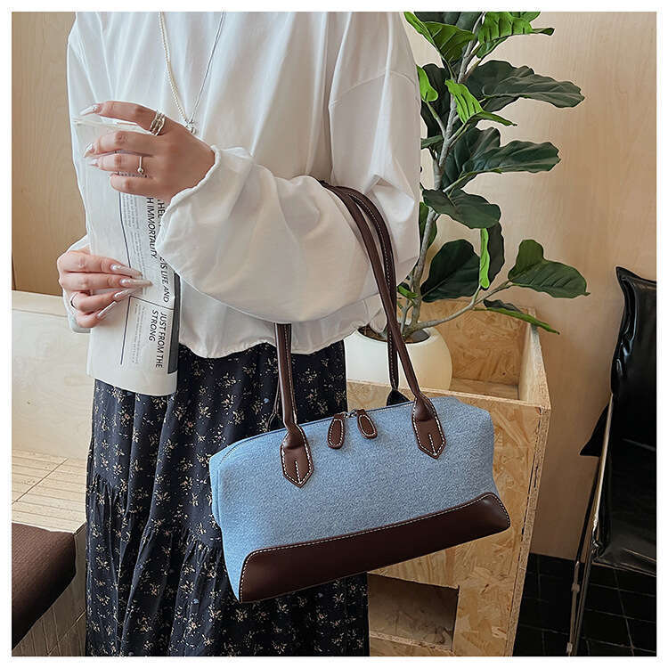 Denim for Designer Bags Women 2025 Autumn Winter New High-end Handbag Baguette Large Capacity Shoulder Underarm Bag