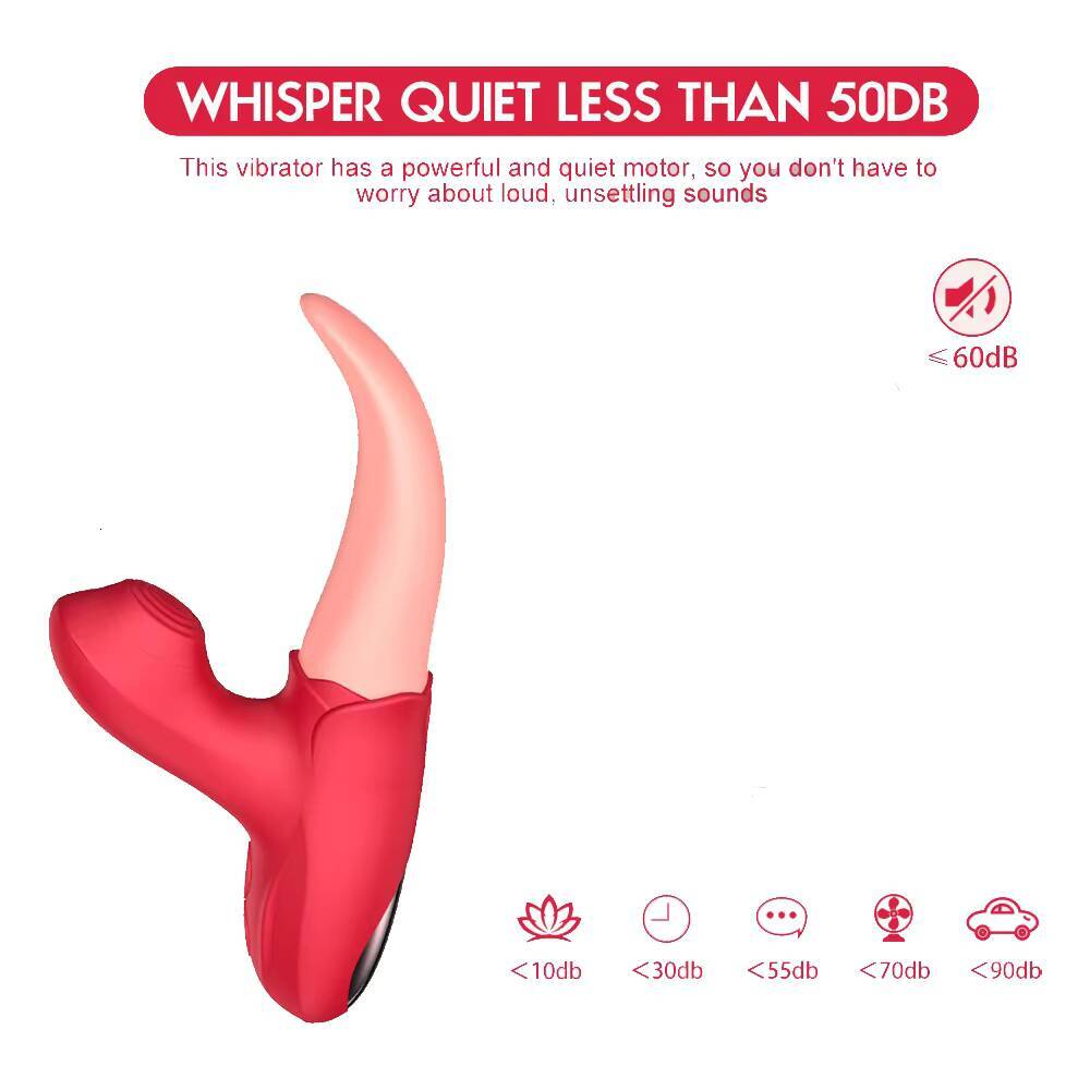 2 in 1 Tongue Licking Sucking Vibrator Female Masturbation Device Clitoris Gspot Stimulation Massage Adult Toys
