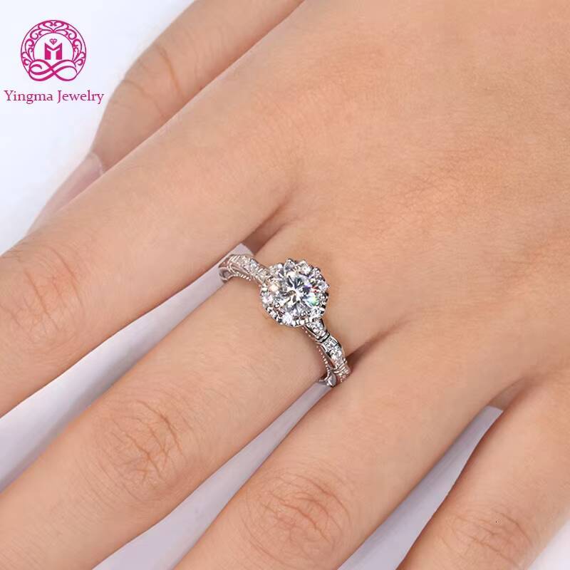 New Arrival 1 CTW Moissanite Rings 925 Sterling Silver Moissanite Jewelry Ring D Vvs Moissanite Ring for Gifts