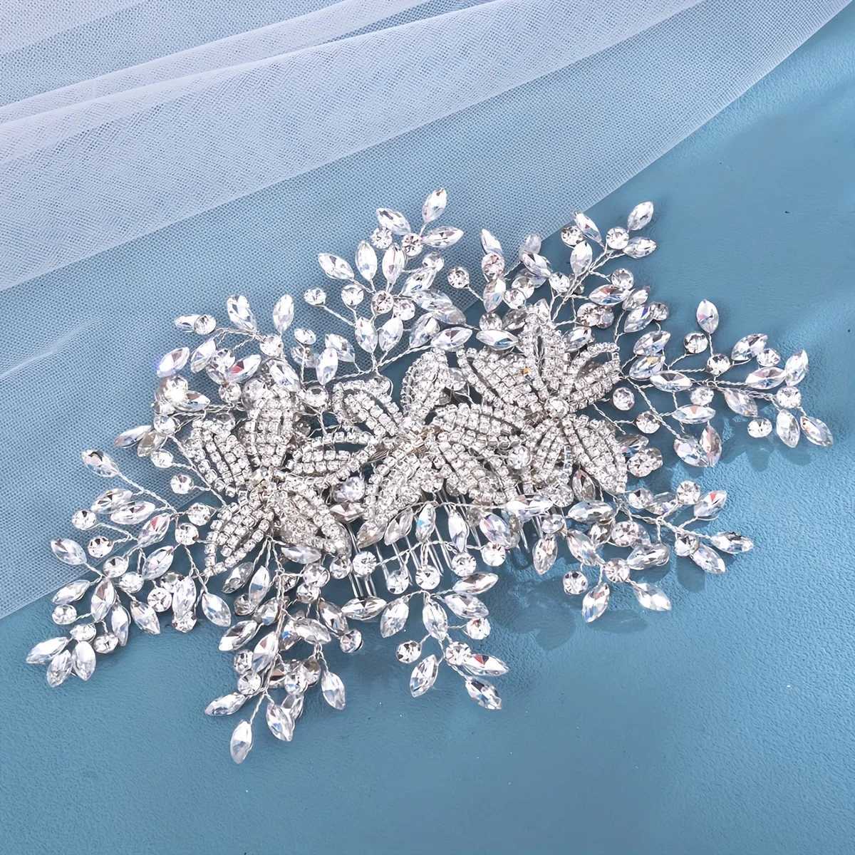 Fashion Bridal Headpiece with Comb Woman Headdress Shiny Rhinestone Pageant Hair Ornament Bride Wedding Hair cessories L2509286BDW