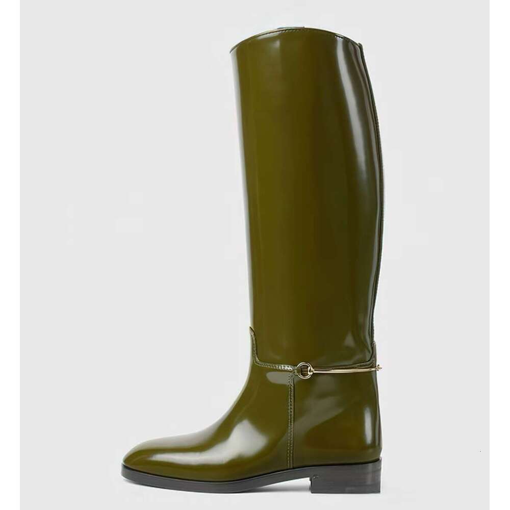 Large Size Low Heel High Round Head Autumn And Winter New Equestrian Knight Show Flat Women s Boots