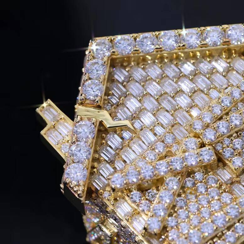 Luxury Custom Hip Hop Moissanite Ring Vvs Diamond Baguette Trap House Shape Bling Iced Out Championship Ring for Men