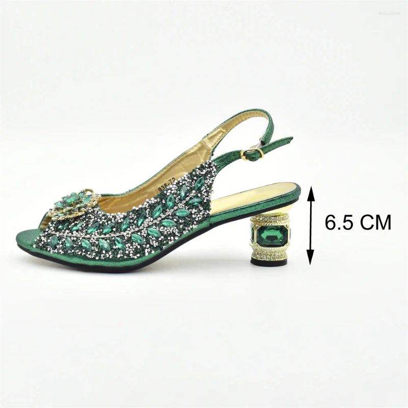 Dress Shoes Luxury Designer Italian Shoe And Bag Set Decorated With Rhinestone Medium Heel For Women Diamonds Lady Pumps