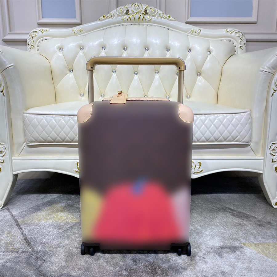 Designer Suitcase Luggage Luxury Boarding Case Rolling Genuine Leather Suitcase Classic Flower Letter Wheels Carry On Trolley Case Password Travel Bag 20 Inches