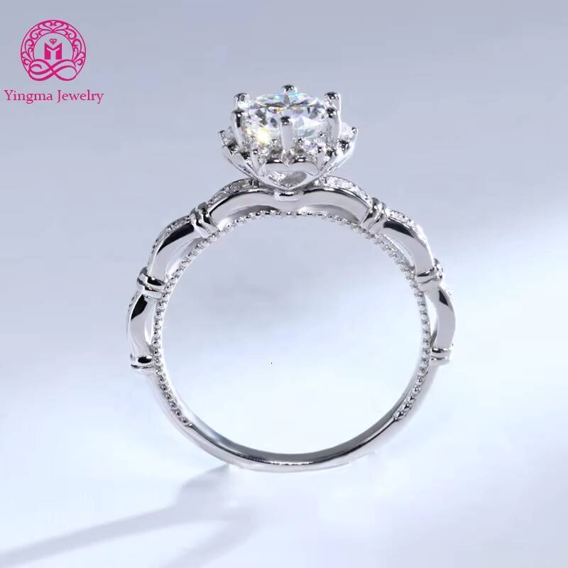 New Arrival 1 CTW Moissanite Rings 925 Sterling Silver Moissanite Jewelry Ring D Vvs Moissanite Ring for Gifts