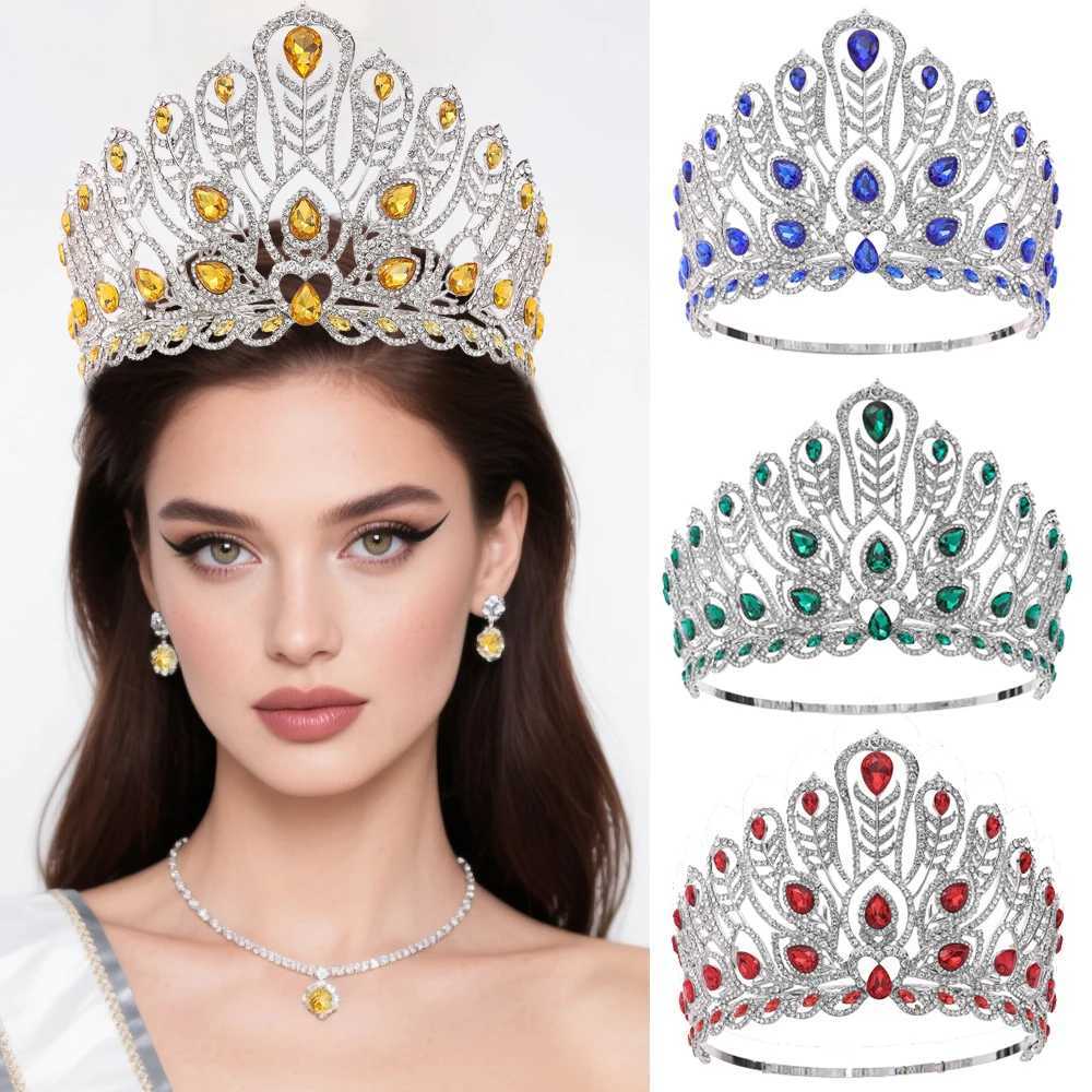 Luxury Beauty Pageant Crown Adjustable Conceptual Tiara for Stage Shows Bridal Crystal Jewelry Royal Headpiece Hair cessory L250928ER80