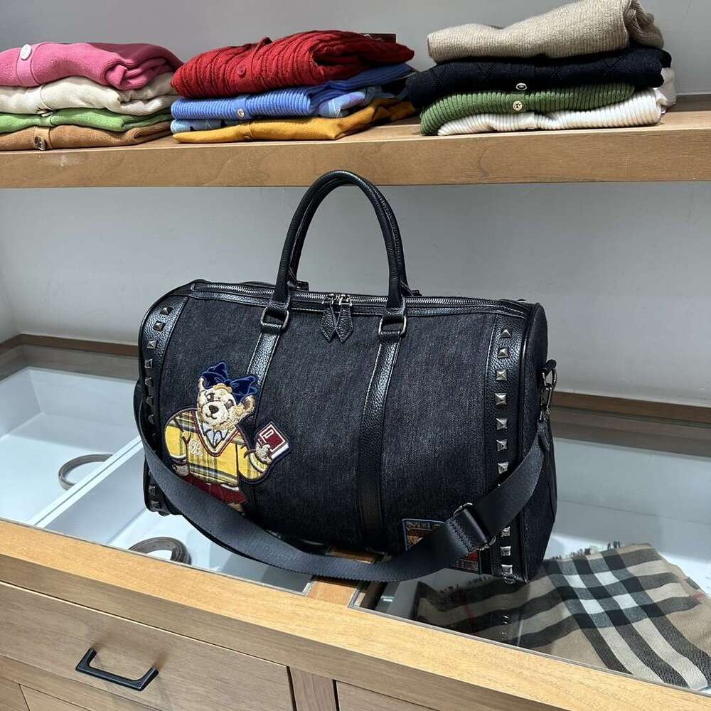 Travel Bag PU Leather Travel Garment Bag Large Capacity Foldable Storage Bag Fashion Outdoor Sports Waterproof Handbag da2dy