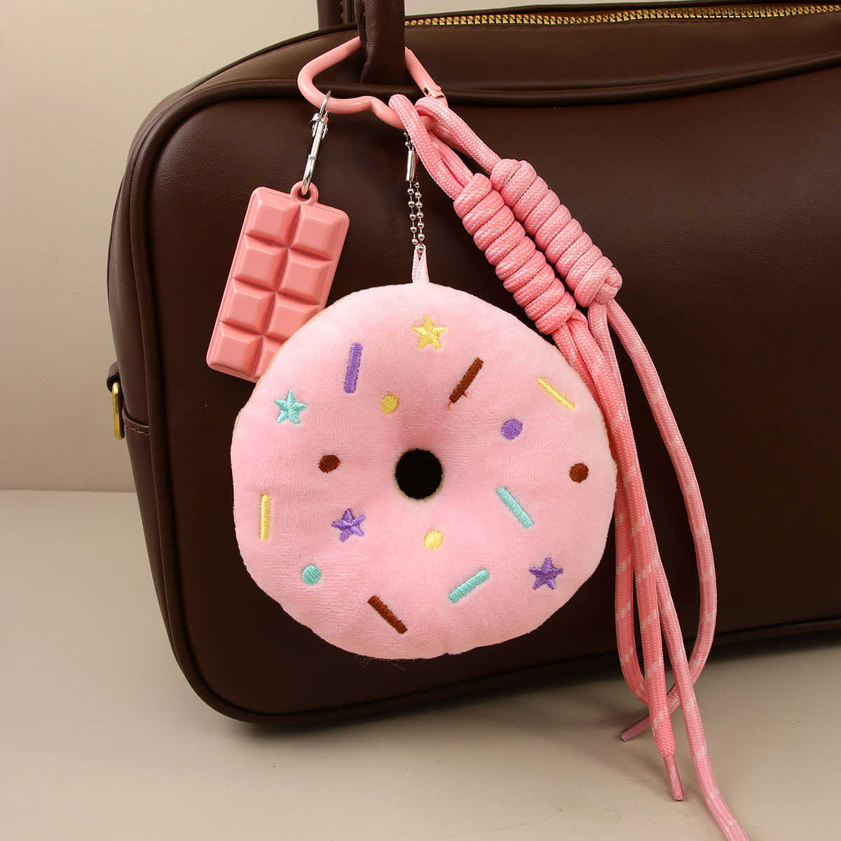 Celebrity 10cm Big Donut Plush Toy Versatile Pendant Chocolate Bag Accessory Keychain H250928