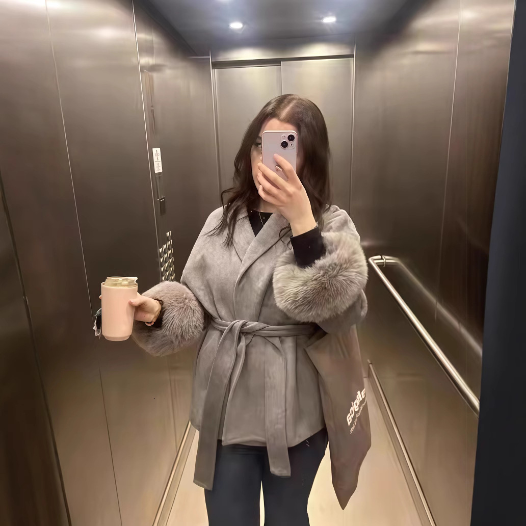 Autumn and Winter Fashion Casual Elegant Soft Loose TurnDown Collar Solid Color Wool Coat 250929