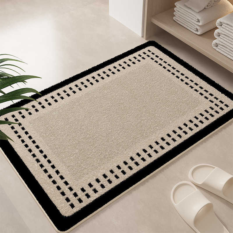 Bathroom Mat Absorbent NonSlip Home Plush Soft Mat Simple Style Entrance Door Mat Machine Washable C250929
